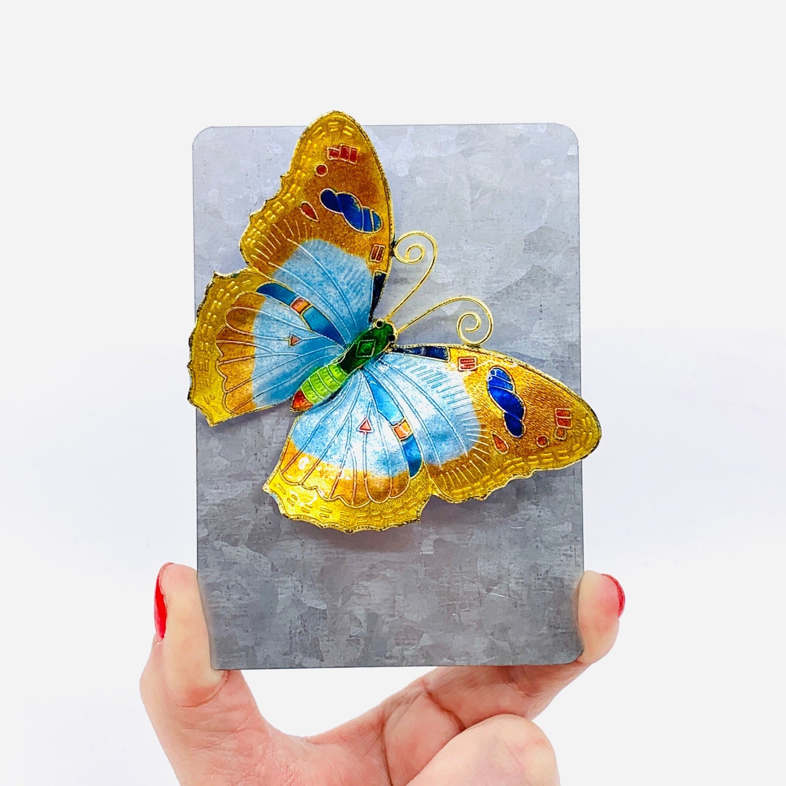 Pewter Enameled Butterfly Magnets -10 Decor Kubla Craft 