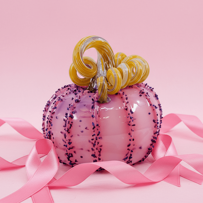 Daily Pumpkin 784 Breast Cancer Awareness Sample Squat Gabby Luke Adams Glass Blowing Studio 