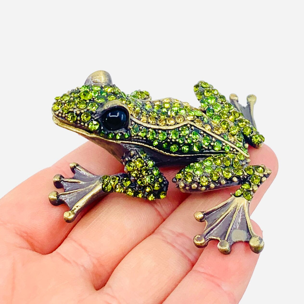 Bejeweled Enamel Trinket Box 31, Tree Frog Decor Kubla Craft 