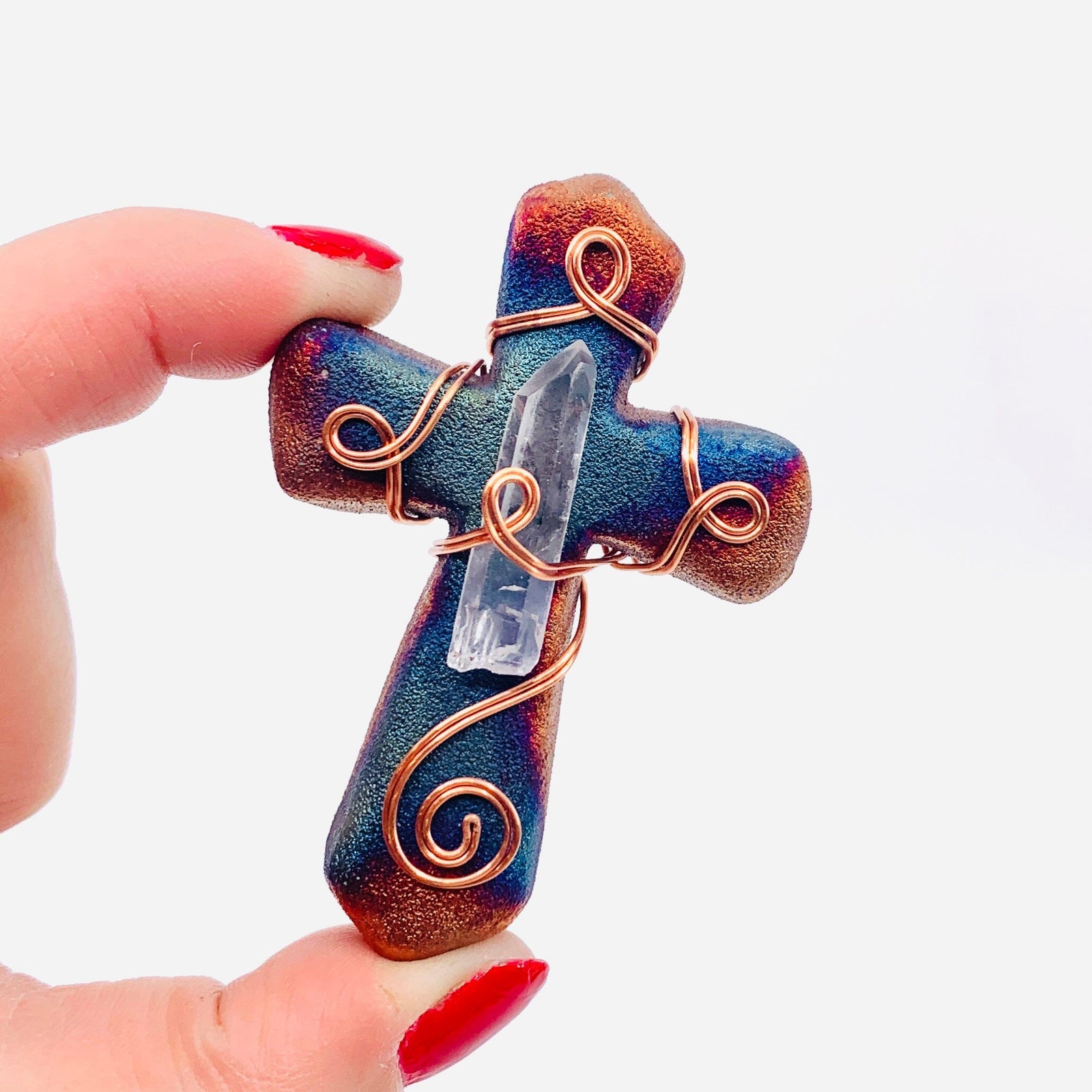 Raku Cross, Crystal Home Decor Joy Crafters INC 