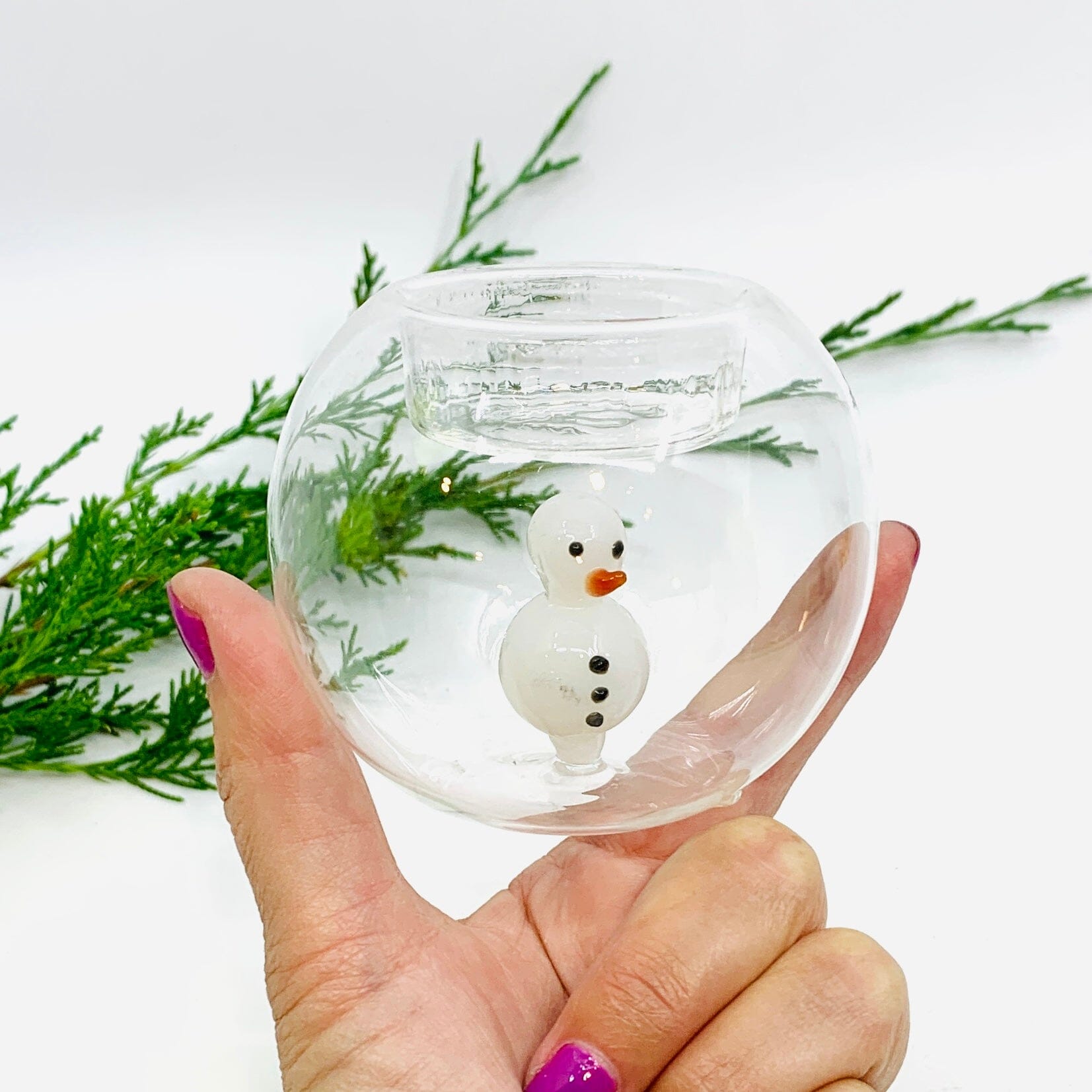Globe Tealight Holder, Snowman Decor Tag 