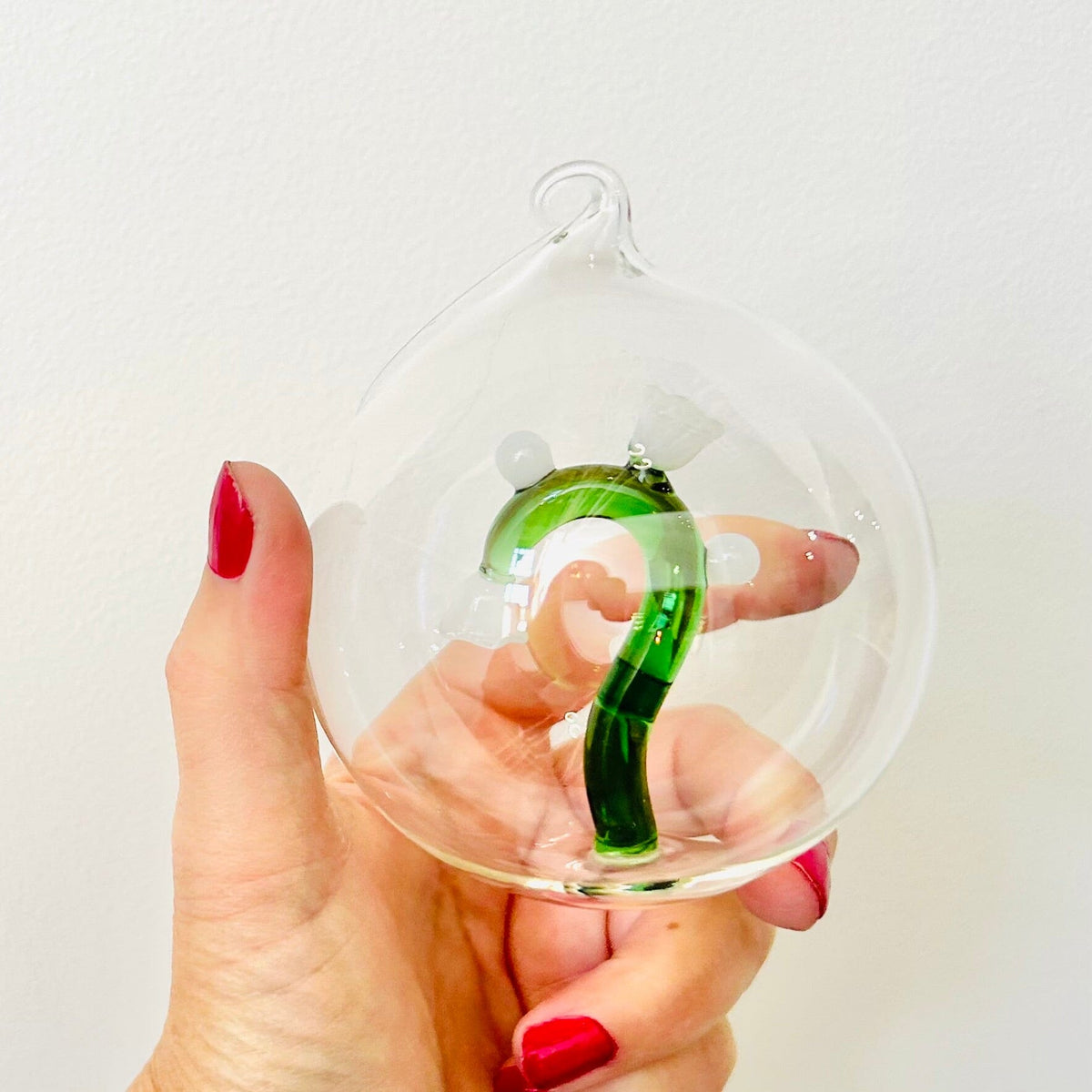 Glass Icon Ornament, White Flower ICHENDORF 