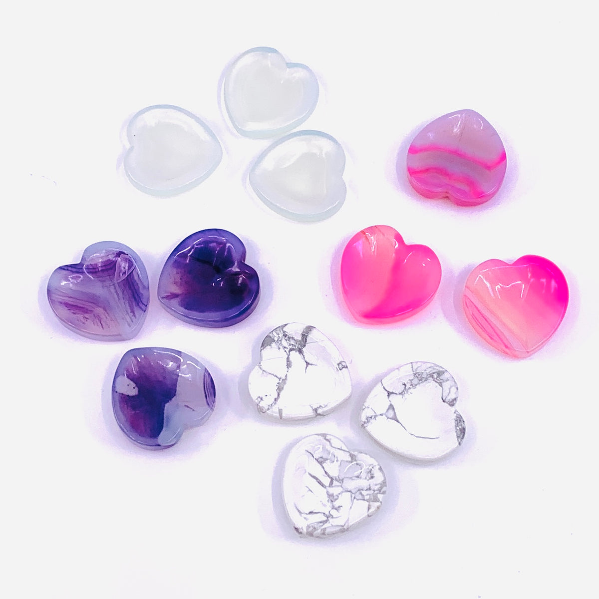 Small Heart Worry Stone - Purple Agate