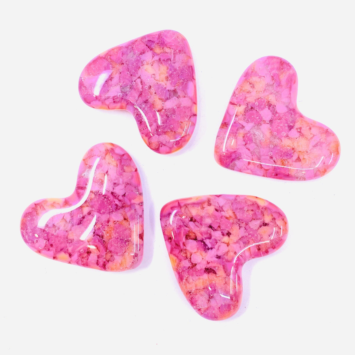 Love Confetti Fused Pocket Hearts, Pink Miniature Jean 