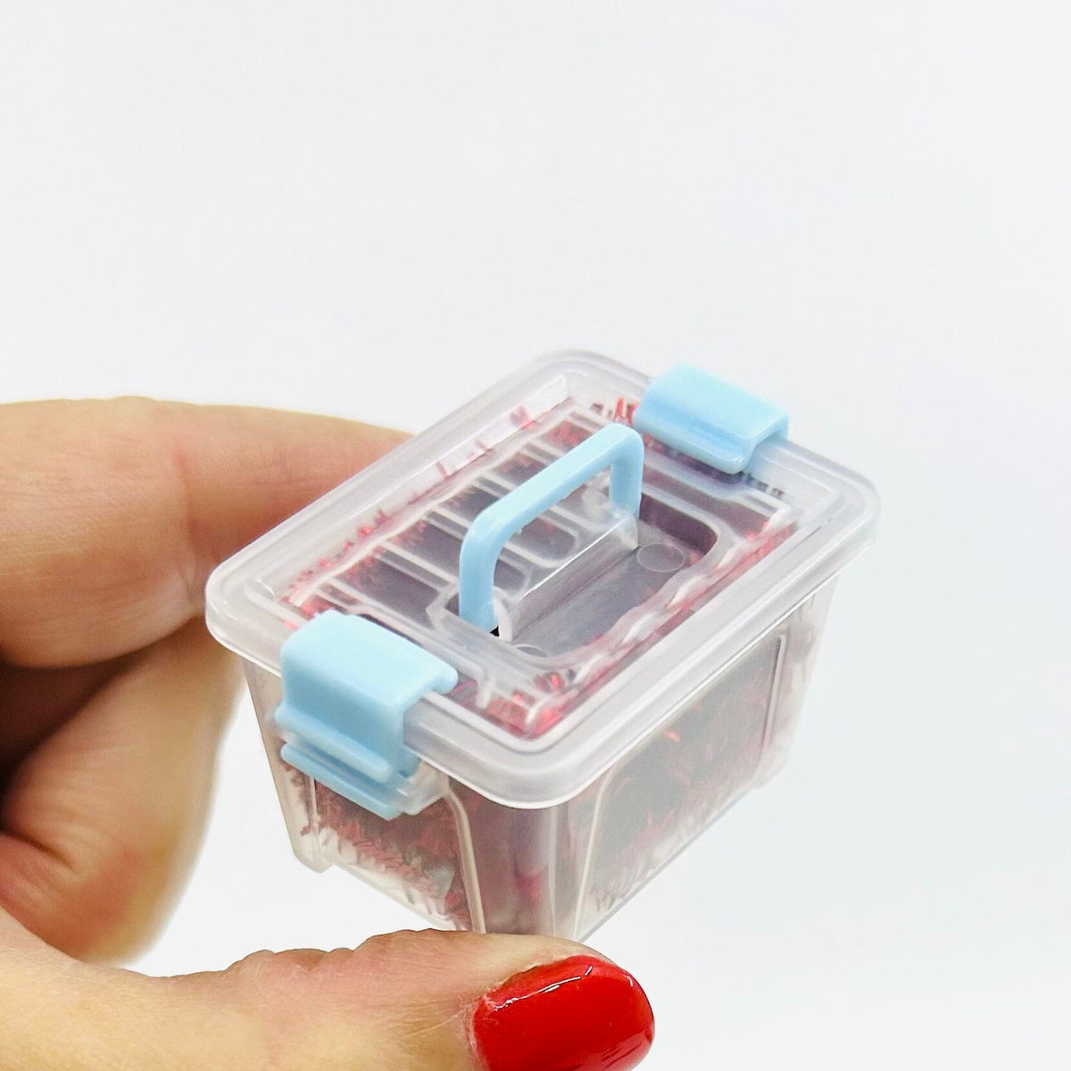 Tiny Attic Tote of Christmas Garland, Red Miniature - 