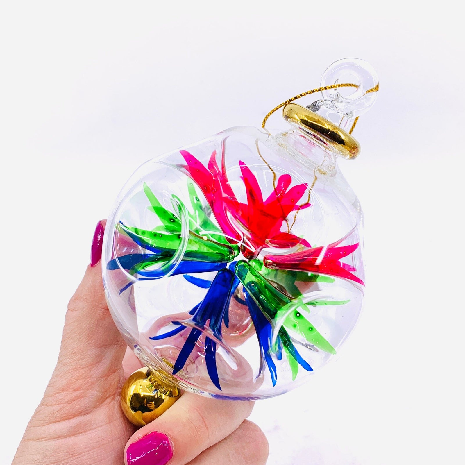 Hand Blown Starburst Ornaments, Multi Large Unique Tradings LLC 