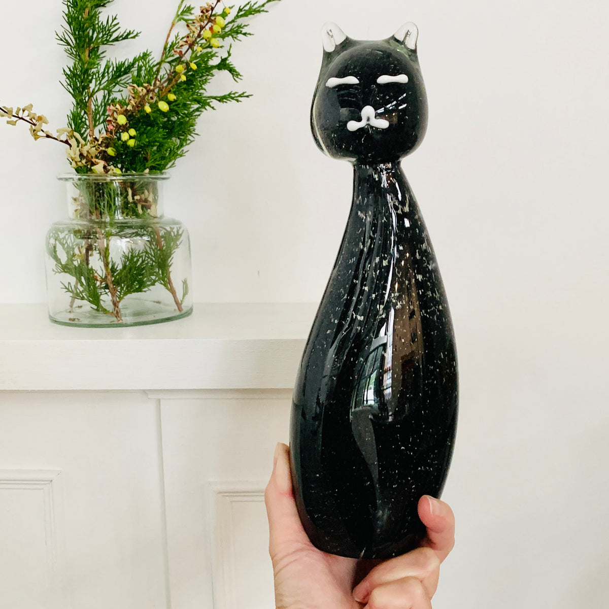 Sleek Black Cat Statue