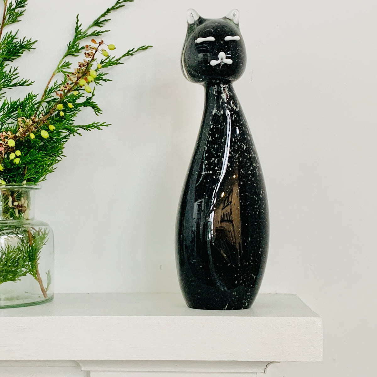 Sleek Black Cat Statue