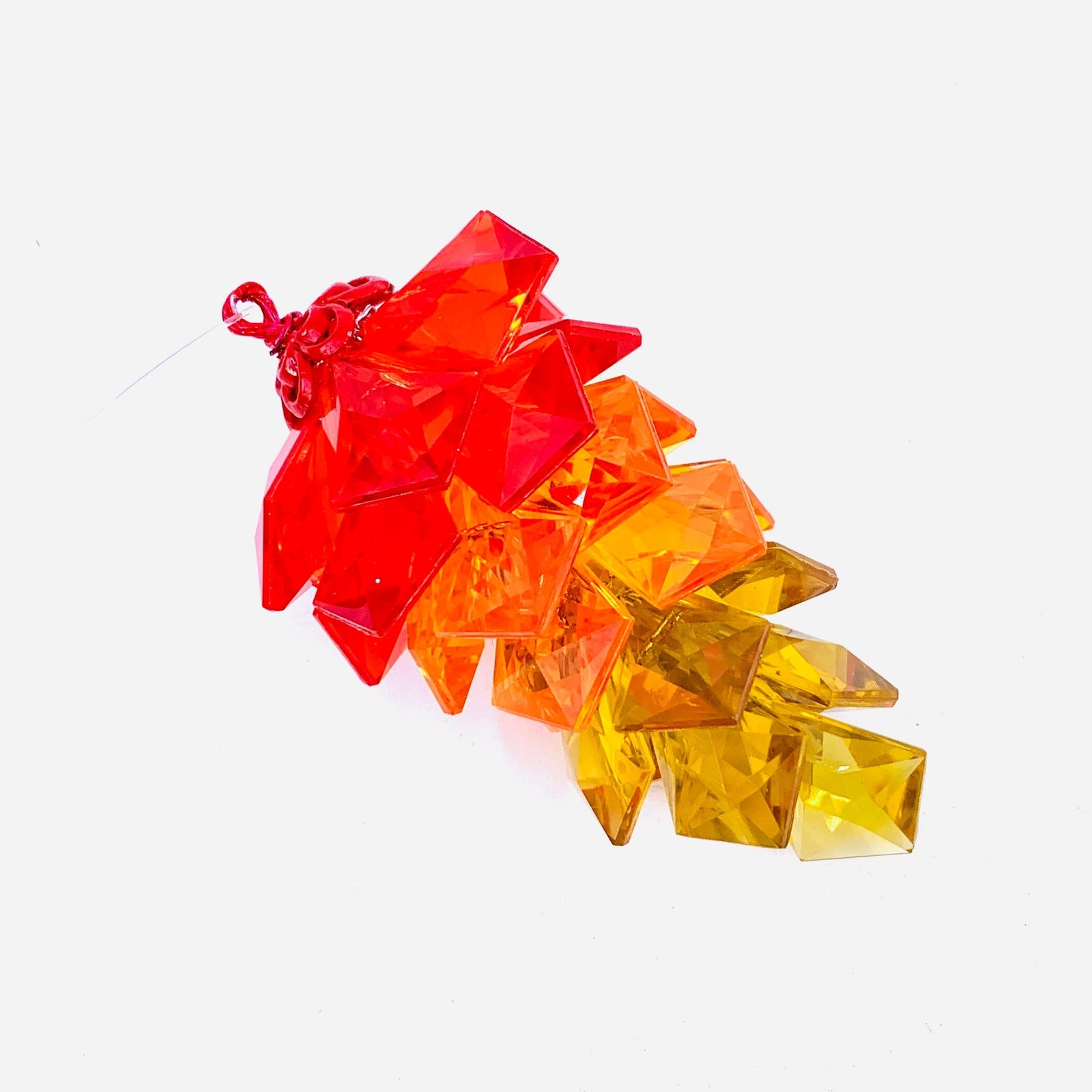 Pine Cone Crystal Ornament, Orange Ornament GANZ 