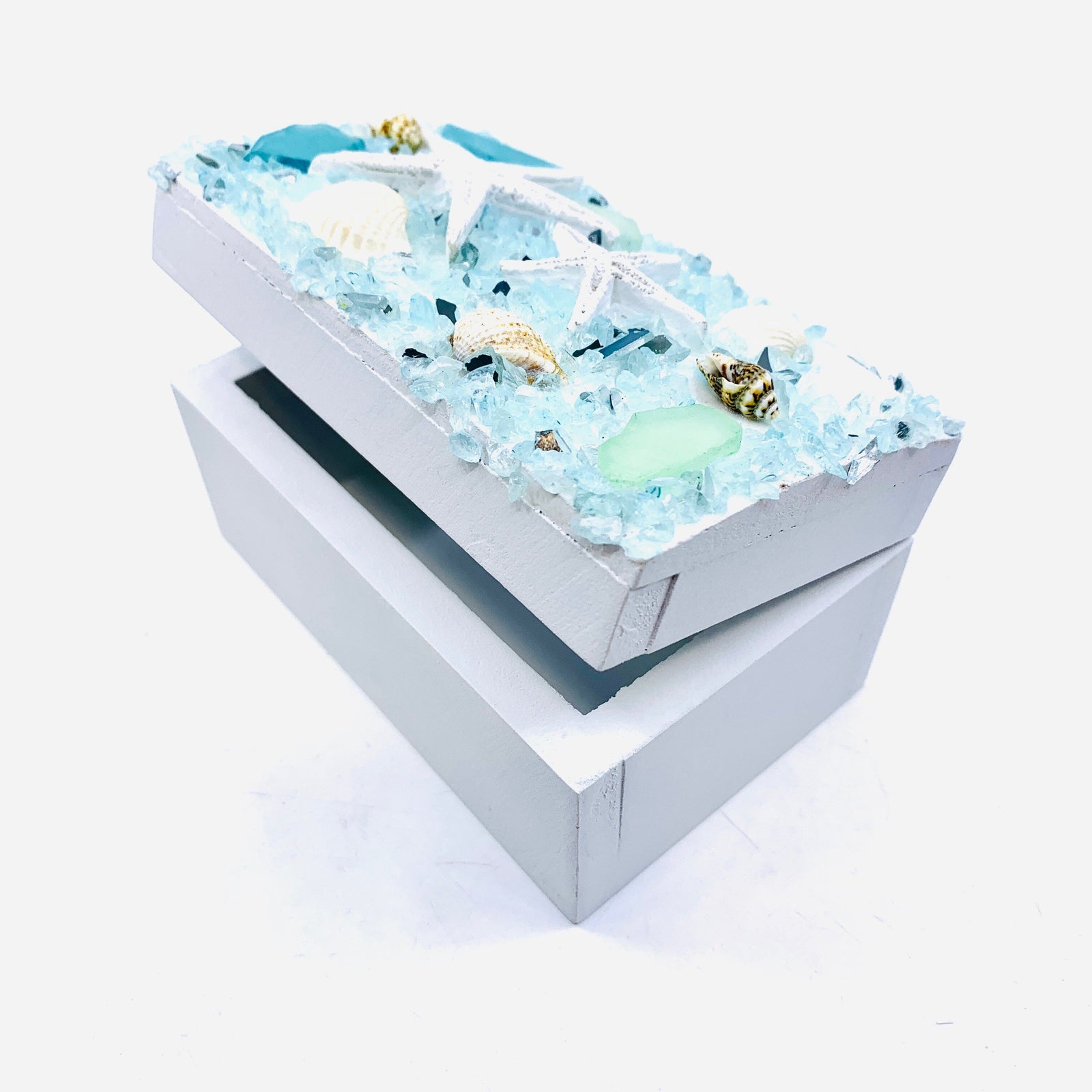 Sea Glass Trinket Box, Large Decor Chesapeake Bay 