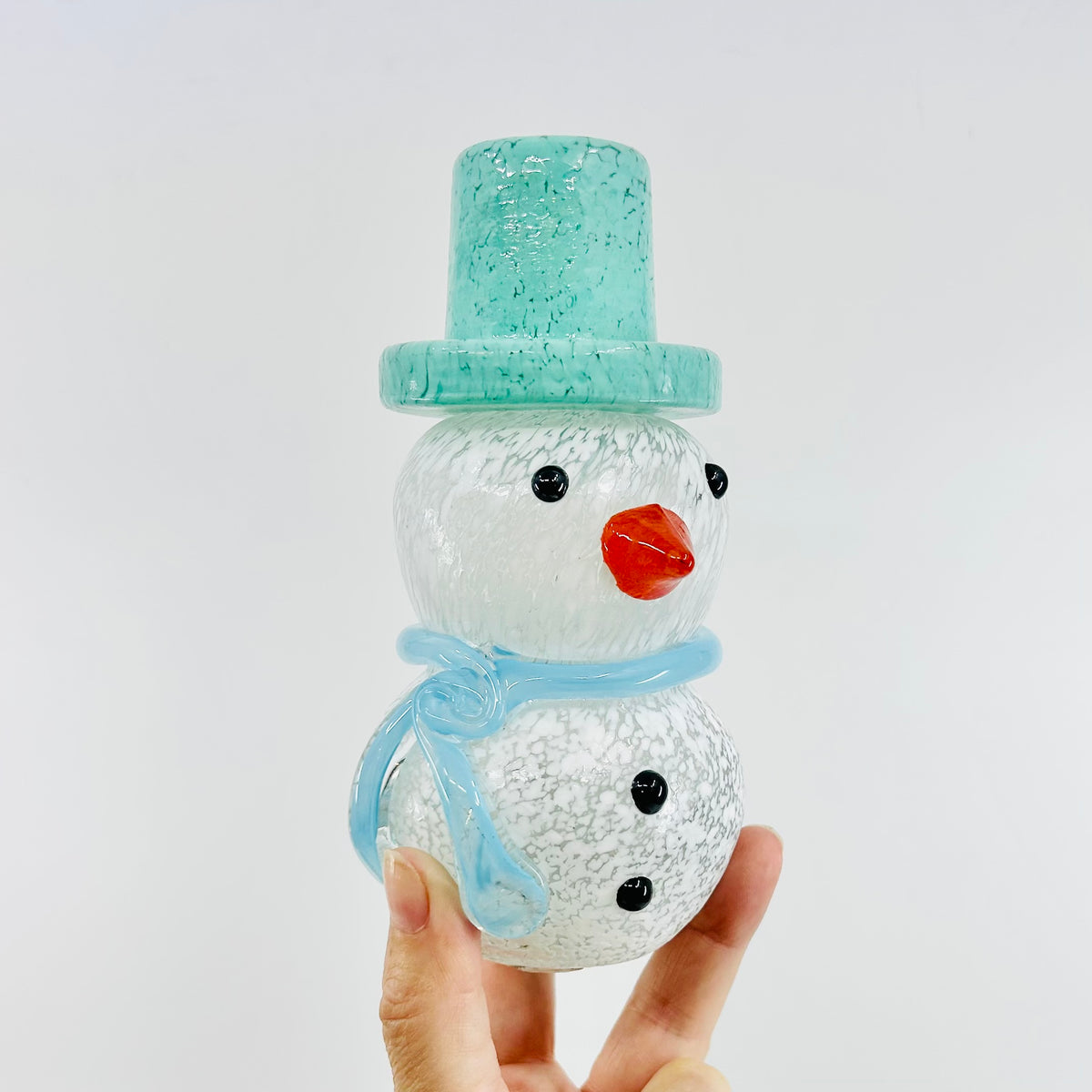 Blown Glass Snowman - Blue Scarf