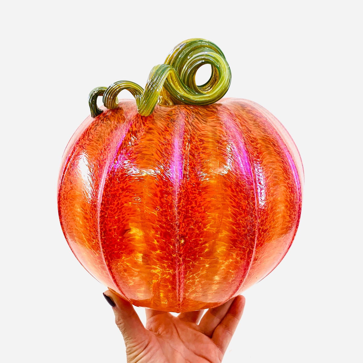 Daily Pumpkin 3865 Fall Shimmer Large Gabby Luke Adams Glass Blowing Studio 