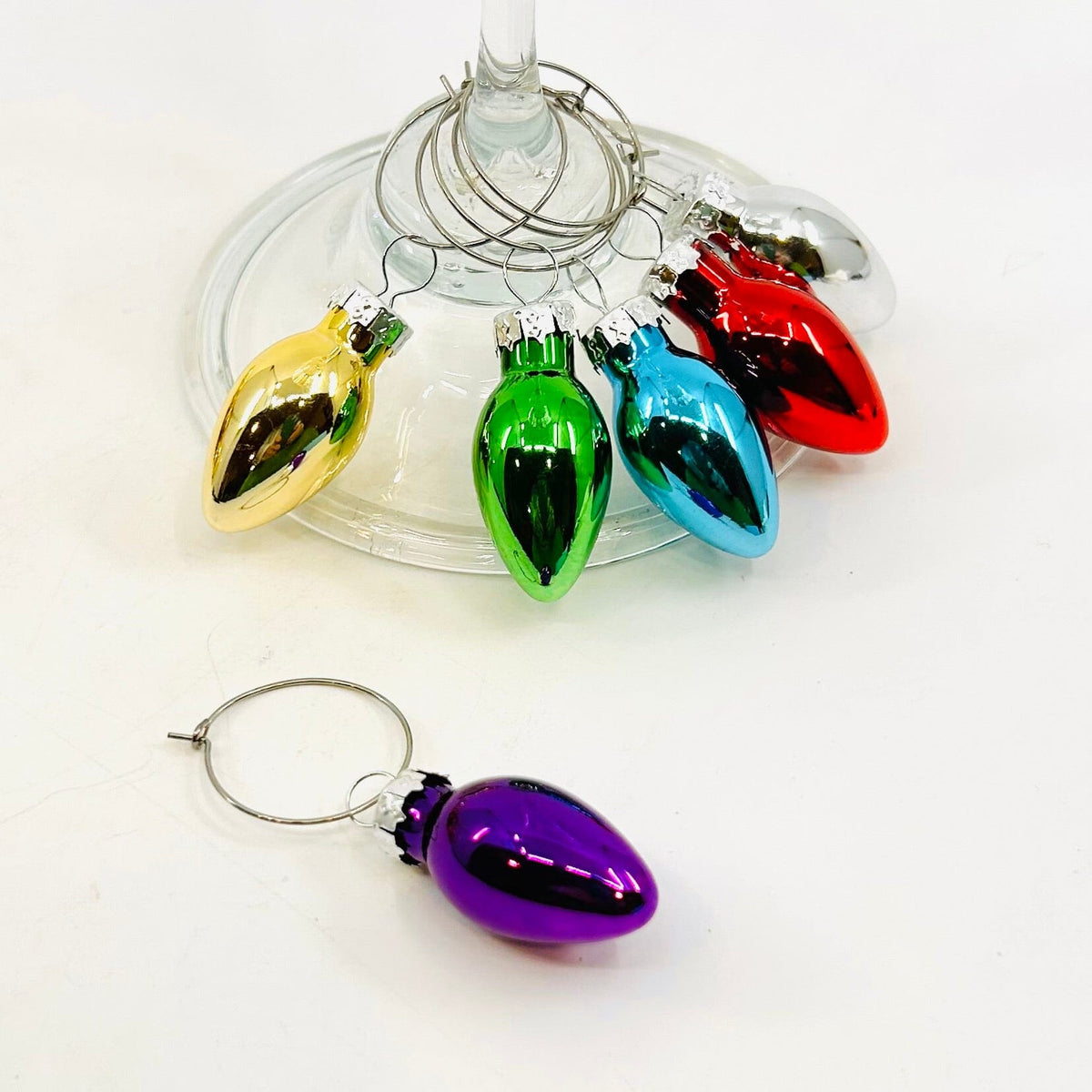 Vintage Bulb Wine Charms Creative Co-Op 