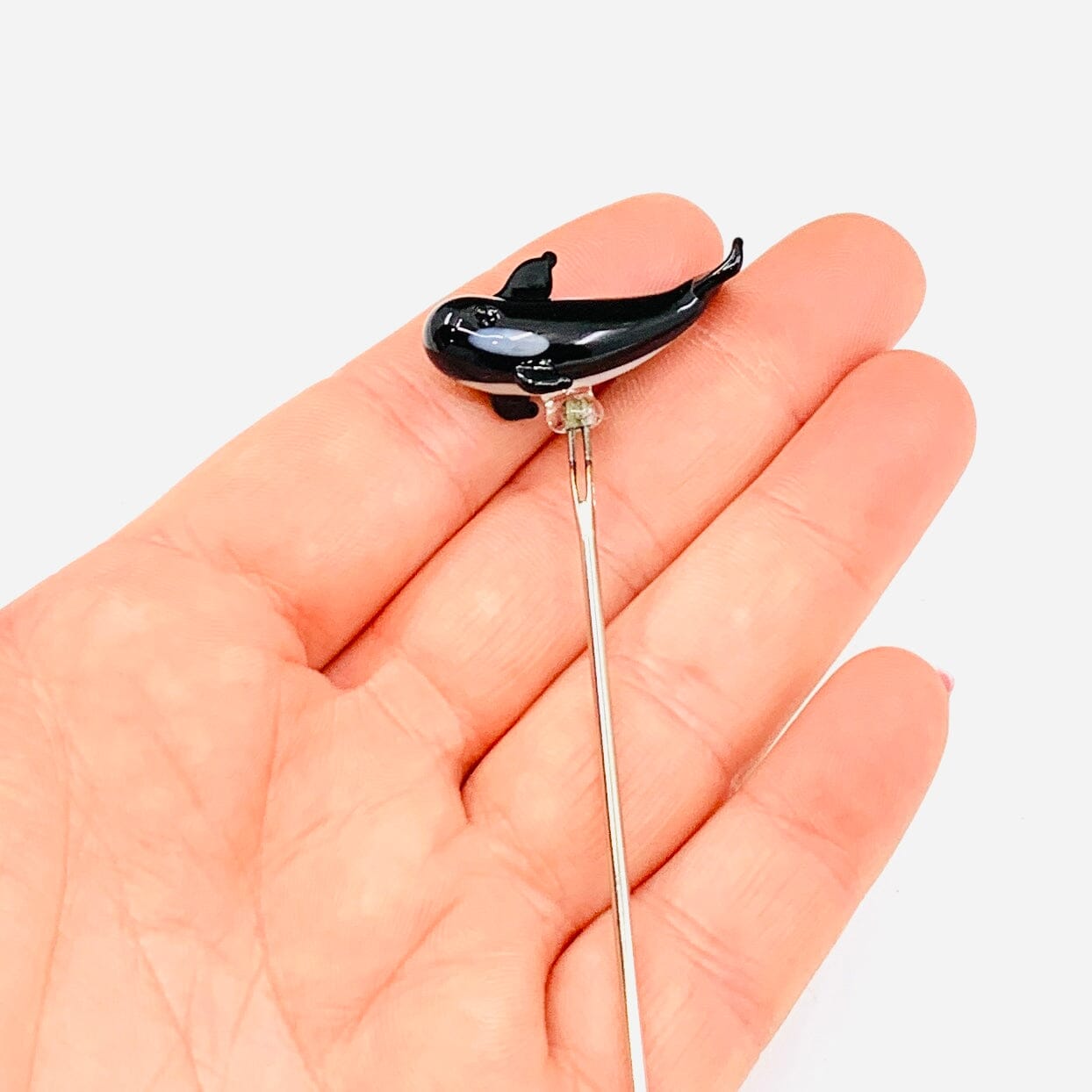 Tiny Glass Animal Garden Stake 18, Shamu Decor - 