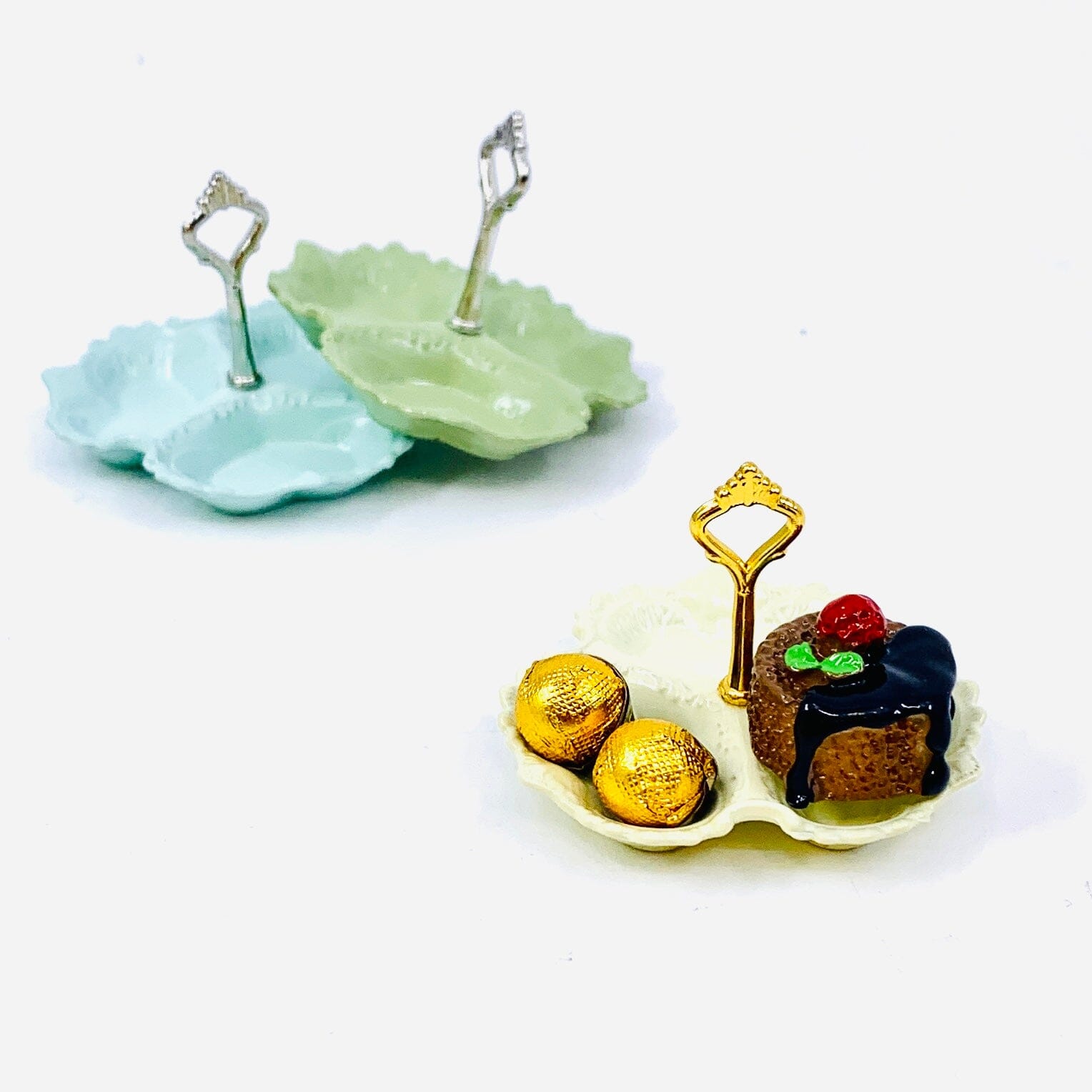 Tiniest 3 Section Serving Dish, Pale Yellow Miniature - 