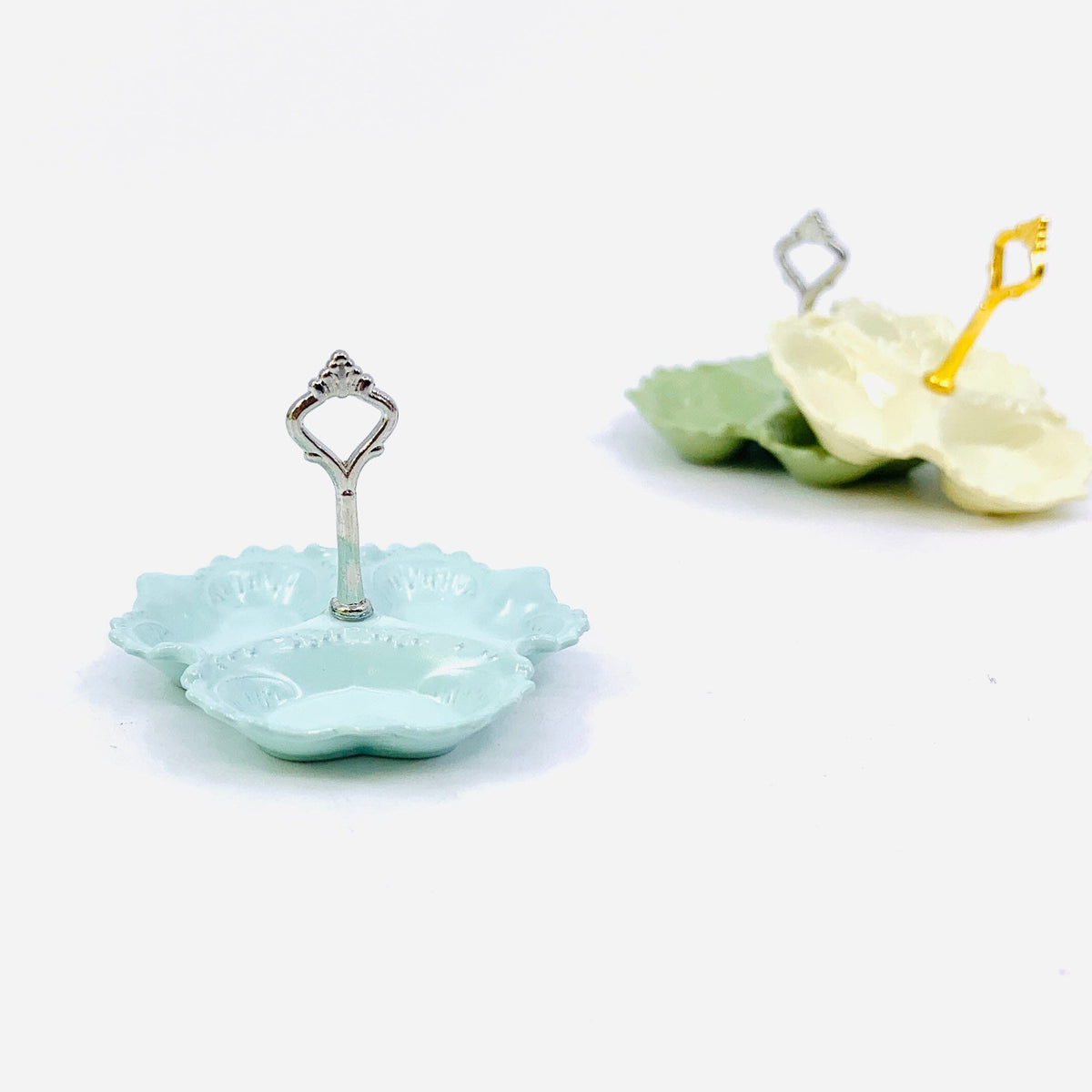 Tiniest 3 Section Serving Dish, Light Blue Miniature - 