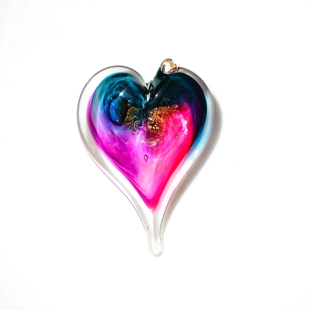 Glass Heart Suncatcher - Joy Suncatcher Luke Adams Glass Blowing Studio 