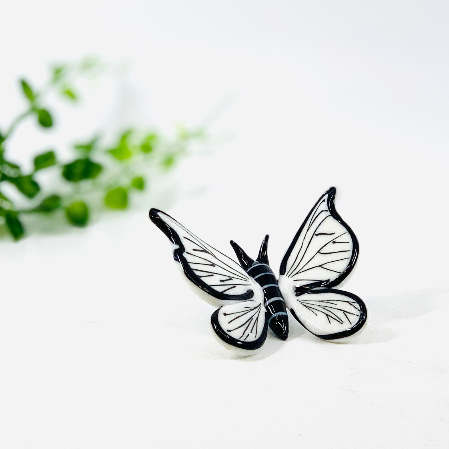 Tabletop Glass Butterfly, White 249 Alex 