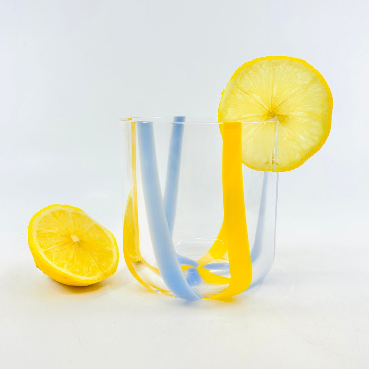 Striped Glass Tumbler, Powder Blue Decor One Hundred 80 Degrees 