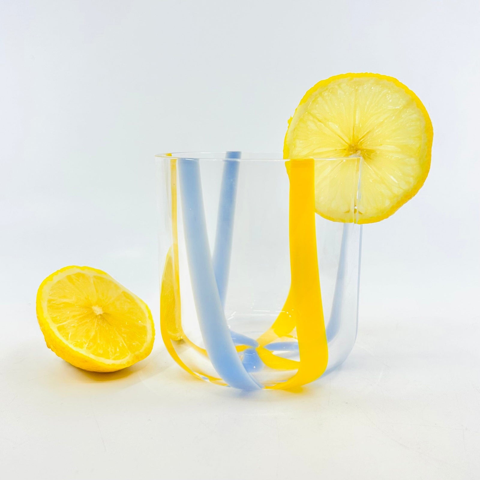 Striped Glass Tumbler, Powder Blue Decor One Hundred 80 Degrees 