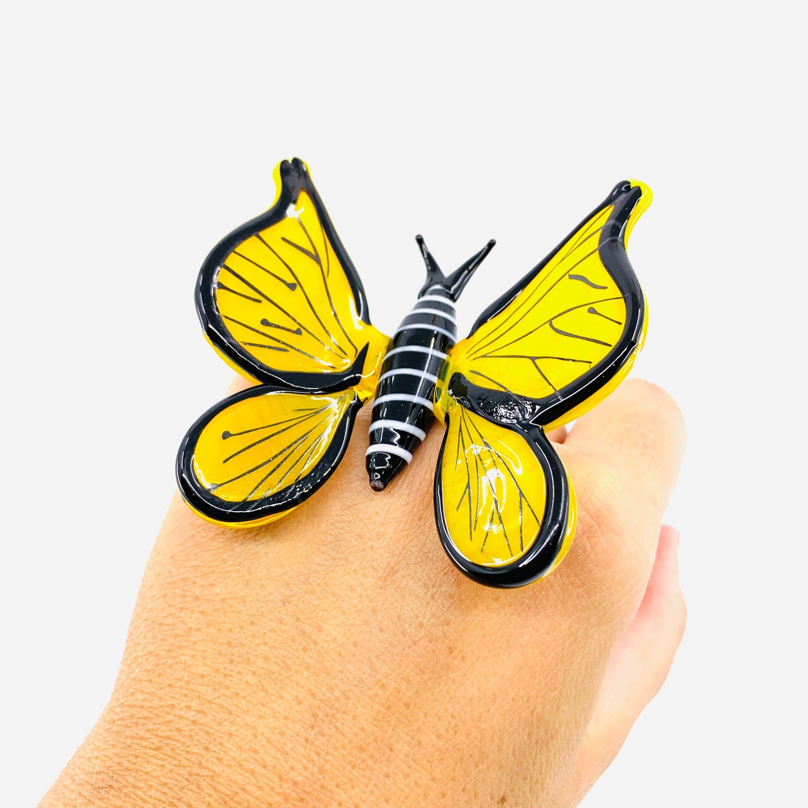 Tabletop Glass Butterfly, Yellow 87 Alex 