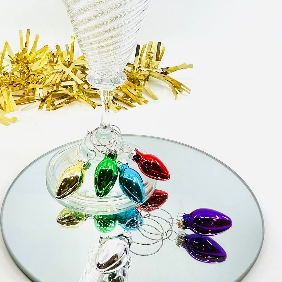 Vintage Bulb Wine Charms Creative Co-Op 