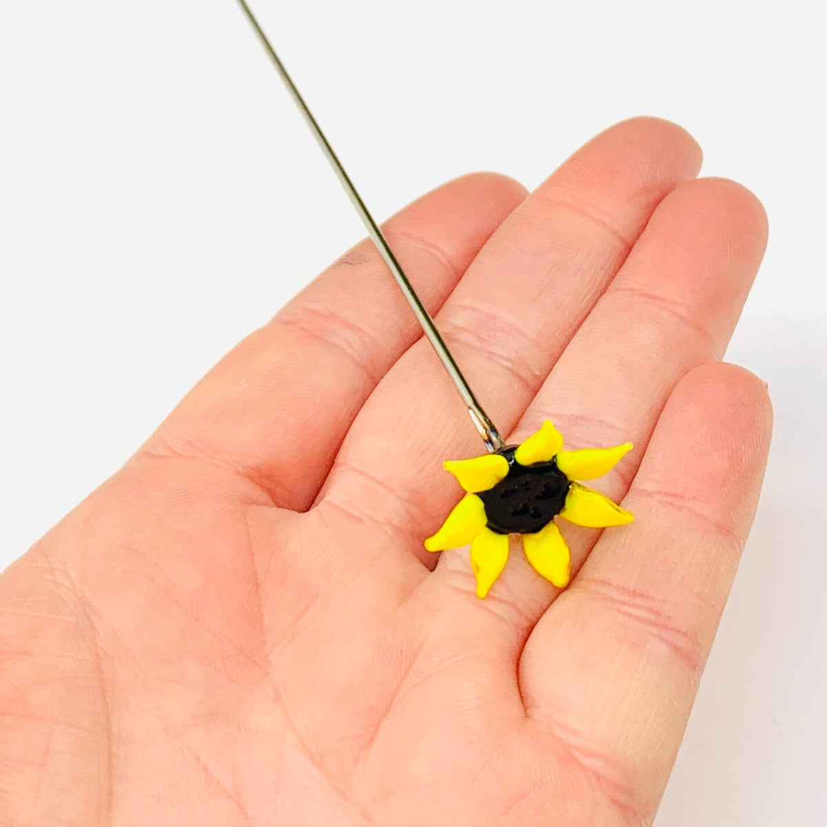 Tiny Glass Animal Garden Stake 7, Sunflower Decor - 