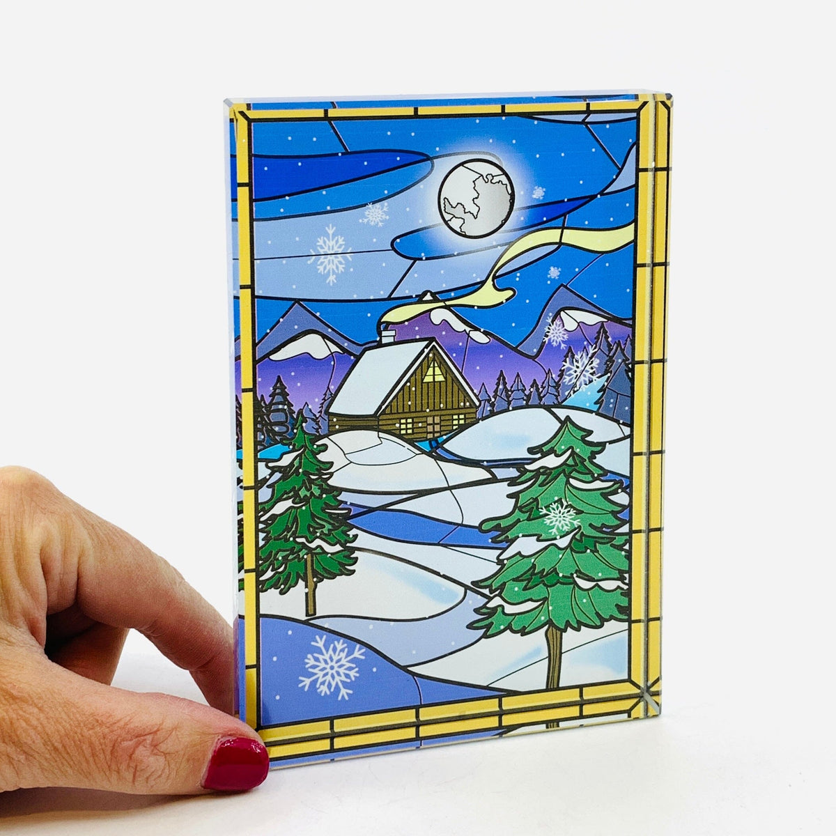 Glass Block Holiday Windows Decor GANZ 