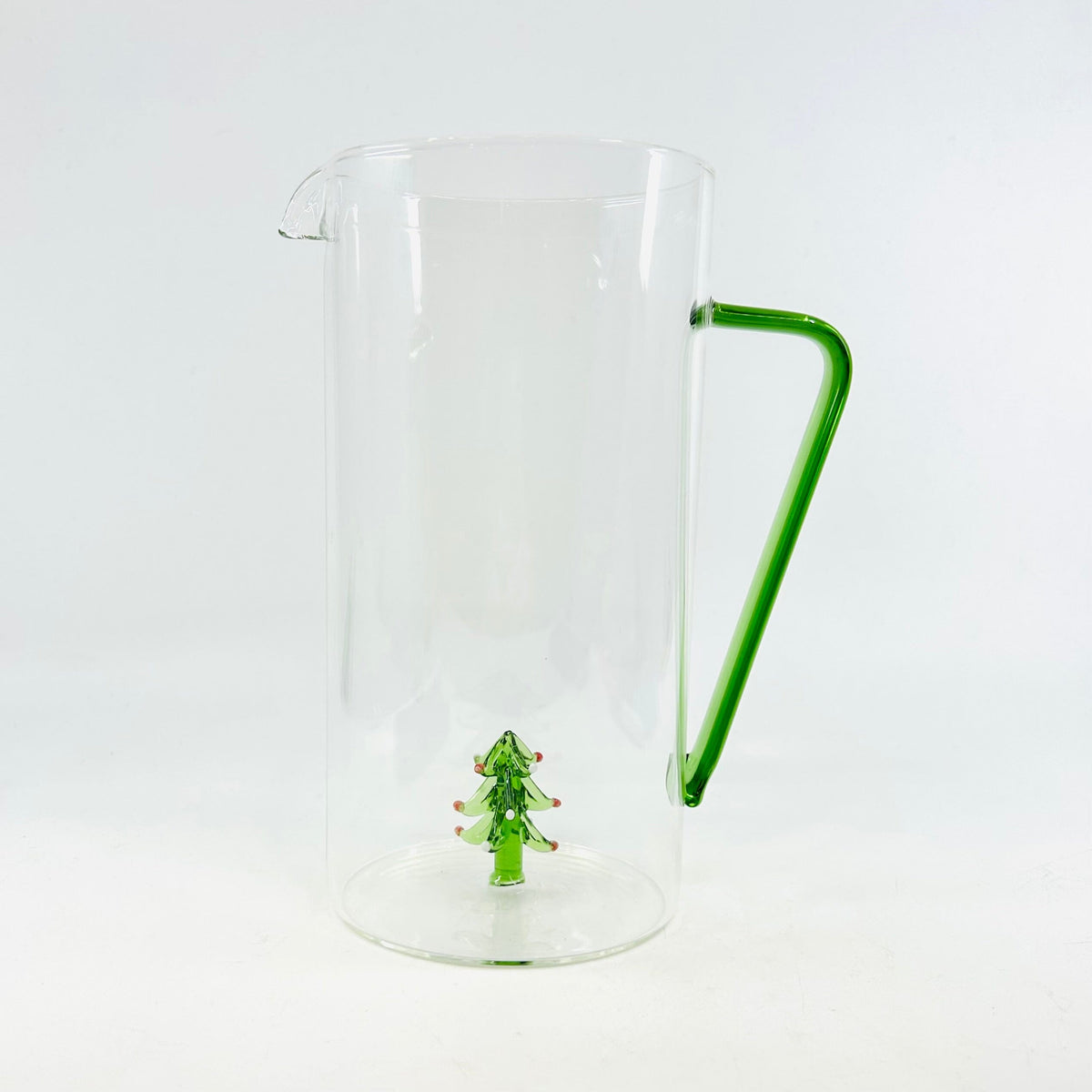Glass Pitcher with Festive Icon, Tree Decor Creative Co-Op 