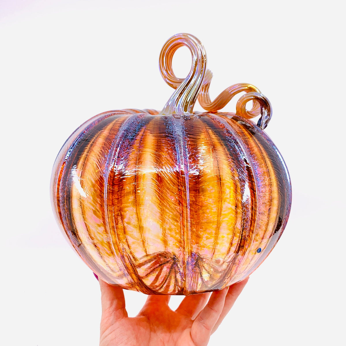 Daily Pumpkin Frosted Harvest Large Daily Pumpkin Luke Adams Glass Blowing Studio 