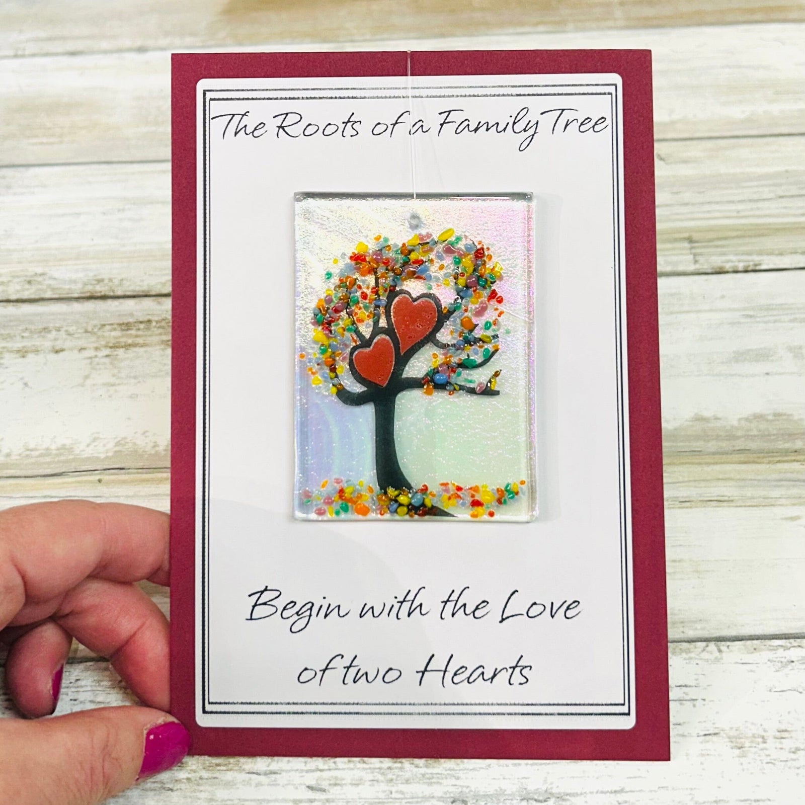 Fused Glass Love Hearts Suncatcher, Multi Decor Glimmer Glass Gifts 