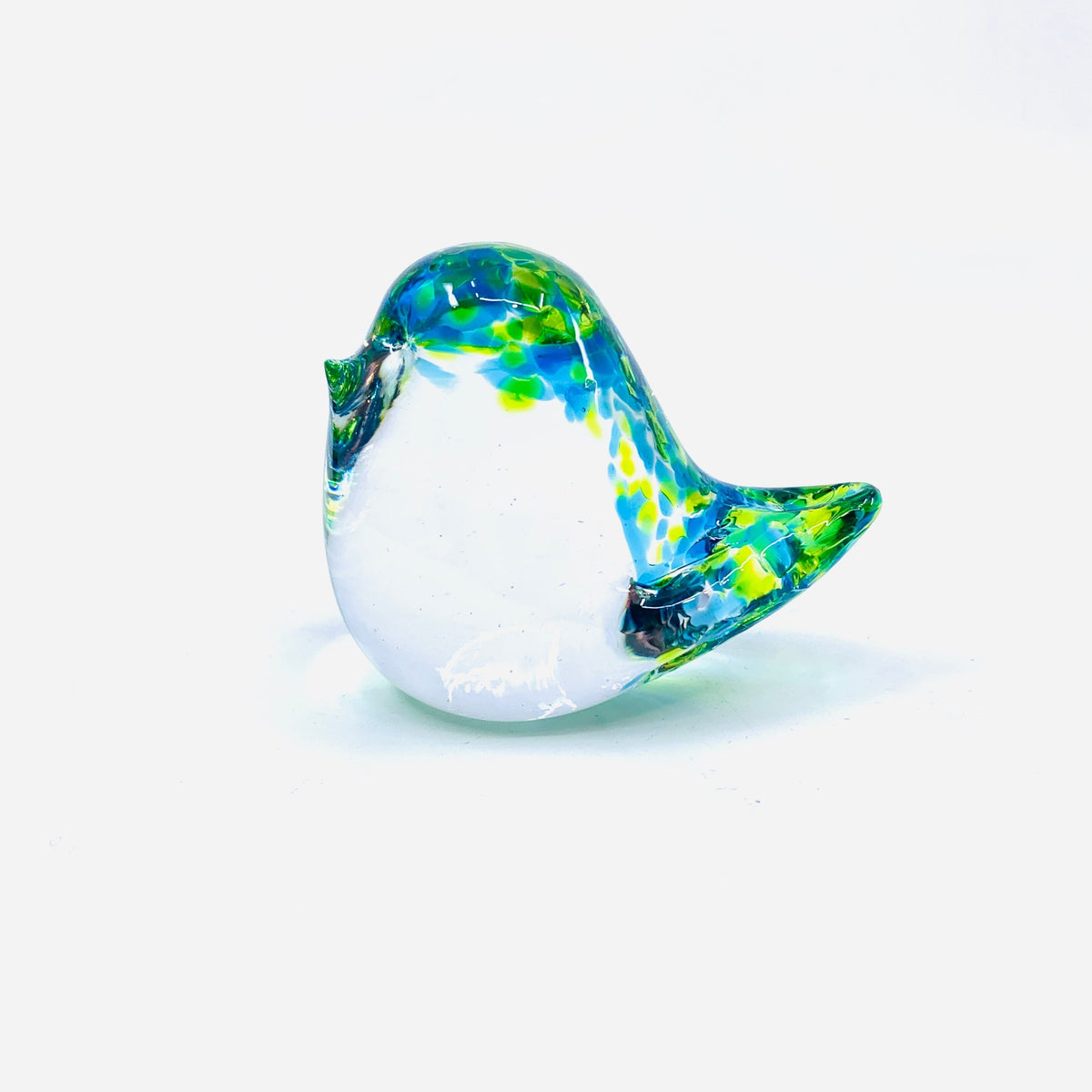 Little Glass Bird, Lime Confetti Miniature Henrietta Glass 