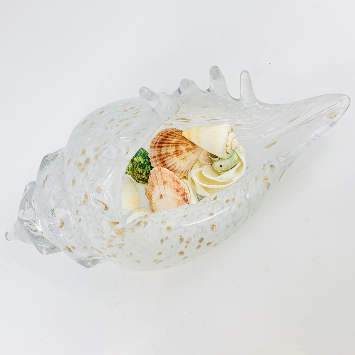 Gold Sparkle Conch Shell Decor Beachcombers 