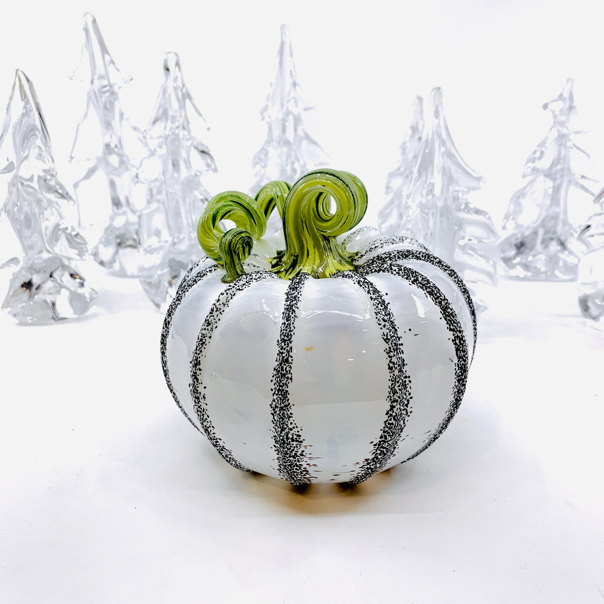 Winter Birch Squat Pumpkin - Outlet Inspo Luke Adams Glass Blowing Studio 