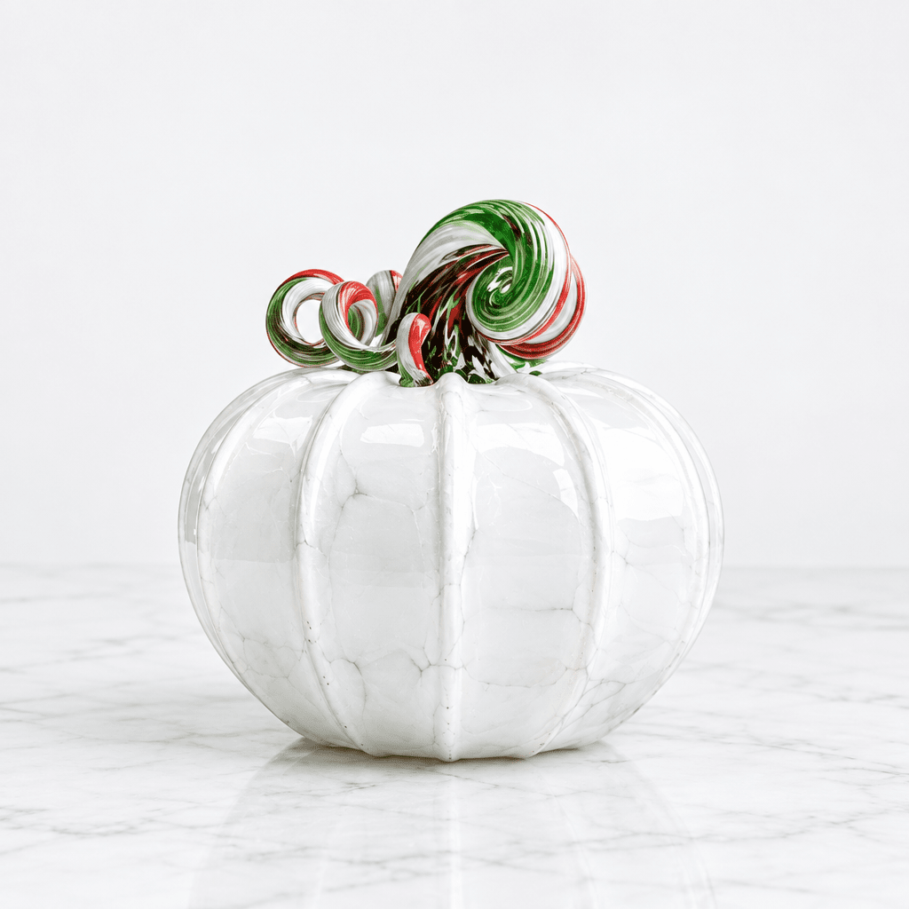 Peppermint Candy Squat Pumpkin Production Pumpkin Luke Adams Glass Blowing Studio 