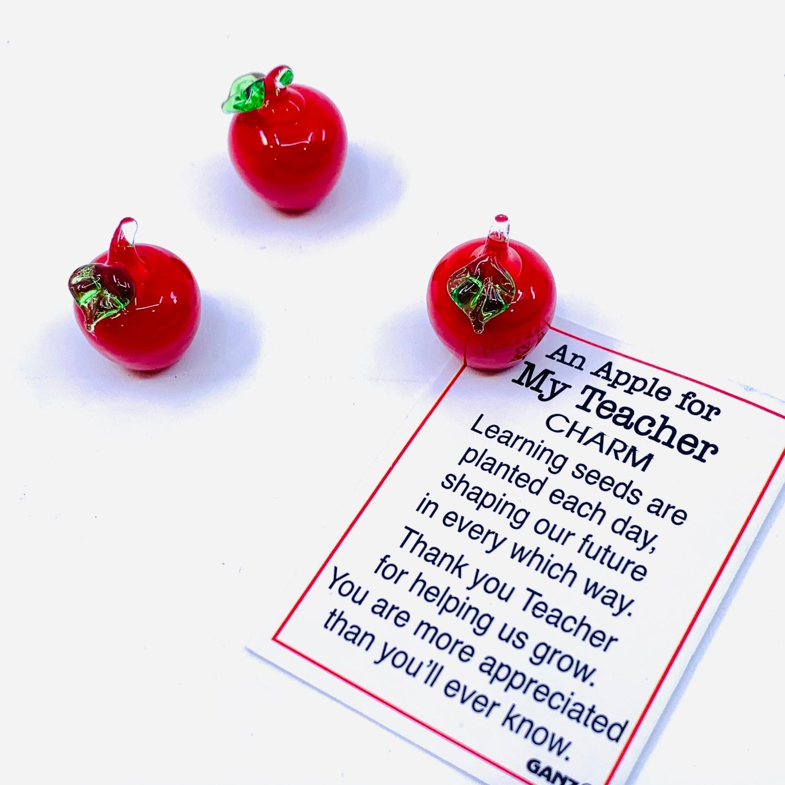 My Teacher Apple Charm, PT 86 Miniature GANZ 