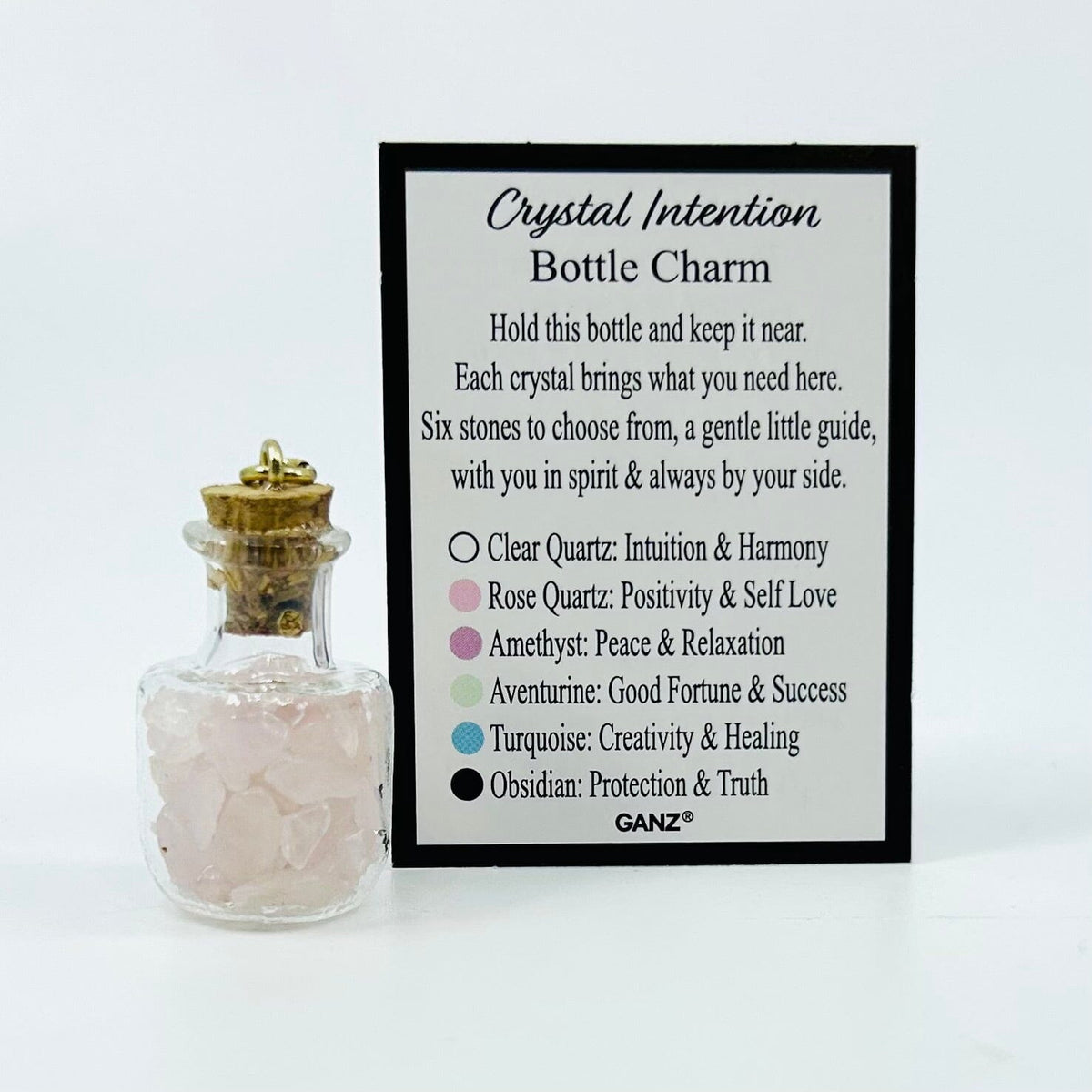 Crystal Intention Charm PT164 Miniature GANZ Rose Quartz 