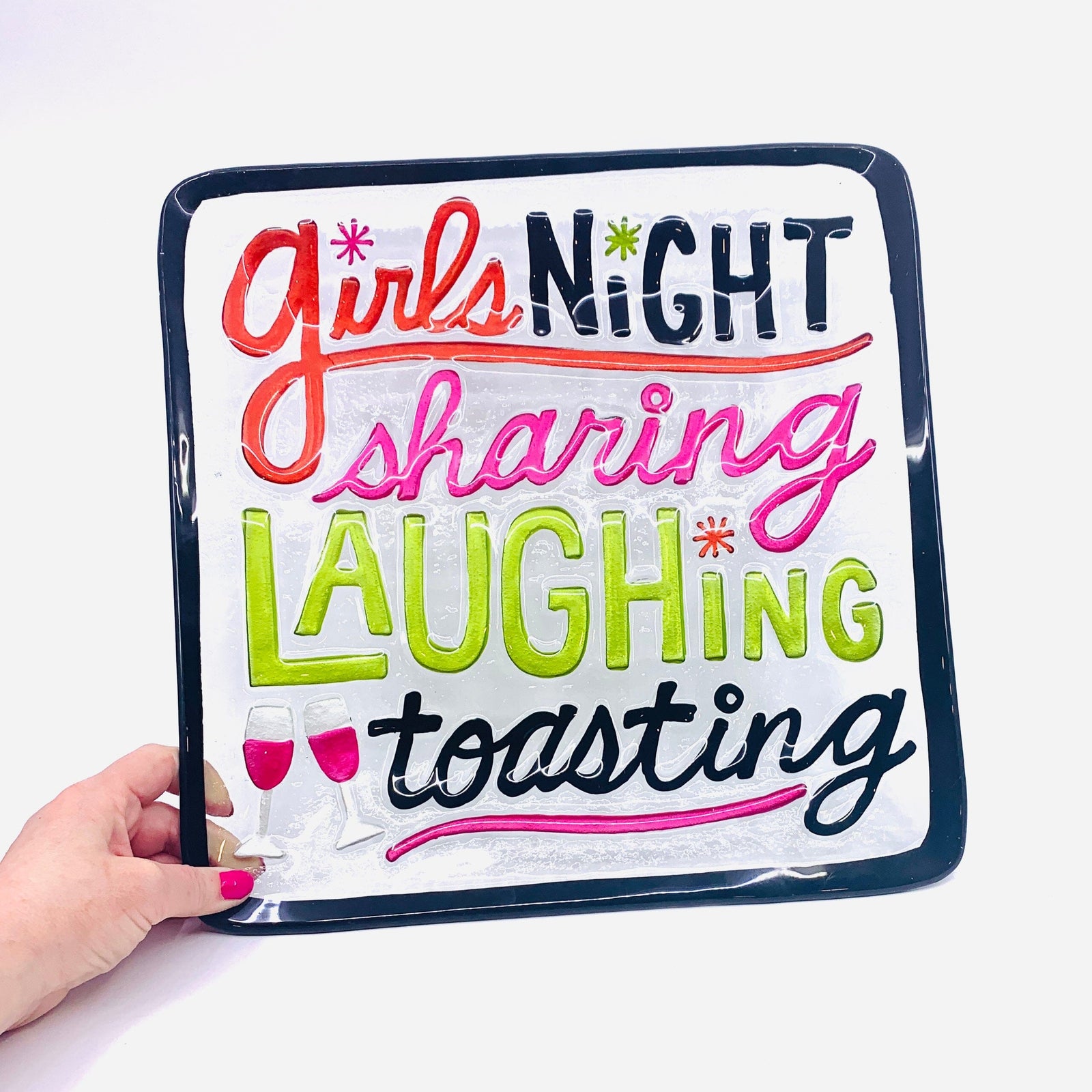 Glass Fusion Plate, Girls Night 4 Demdaco 