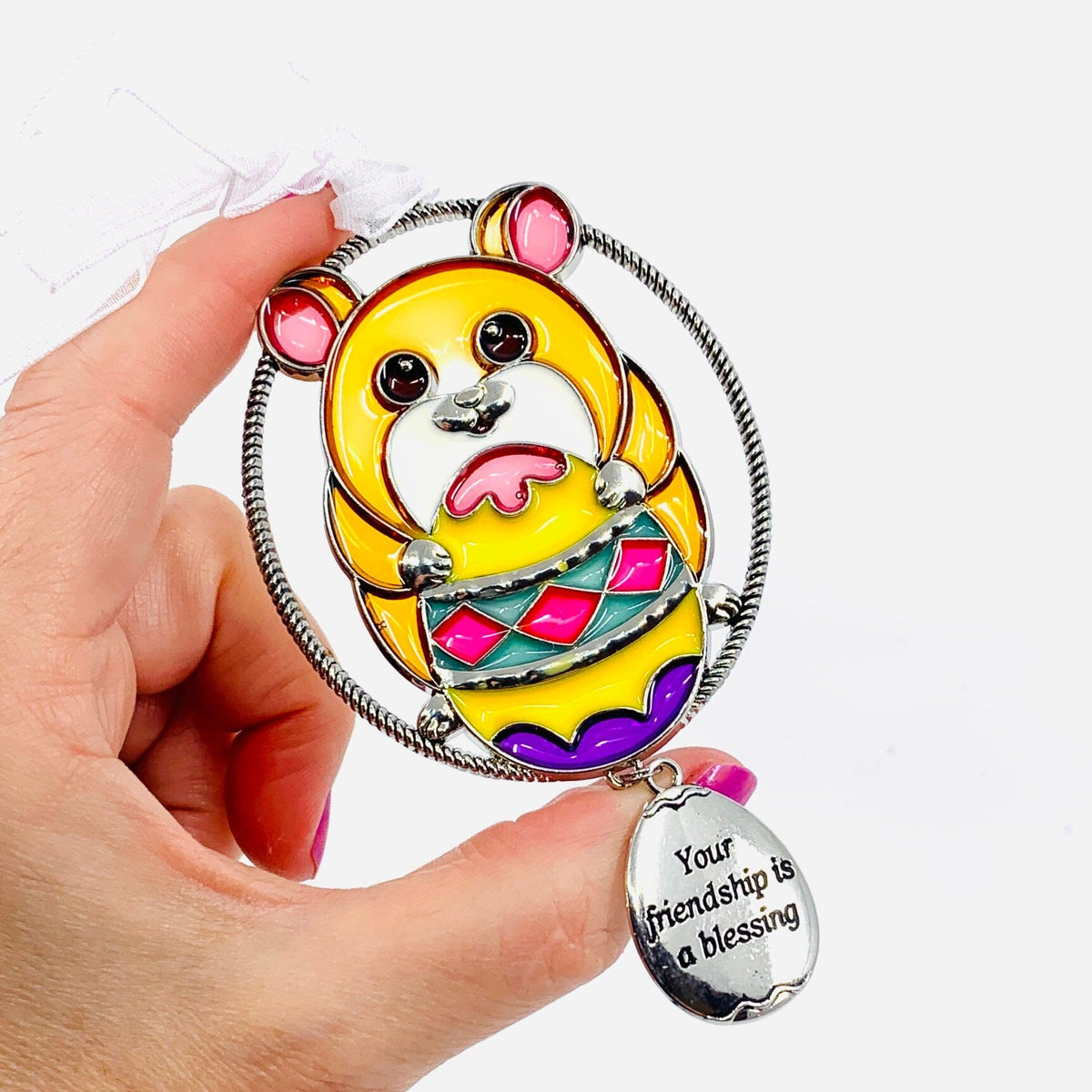 Stained Glass Easter Ornaments, Egg Decor GANZ 