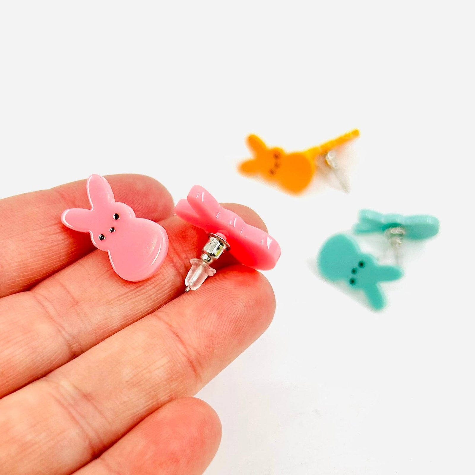 Peep Bunny Earrings, Easter Trio Jewelry - 