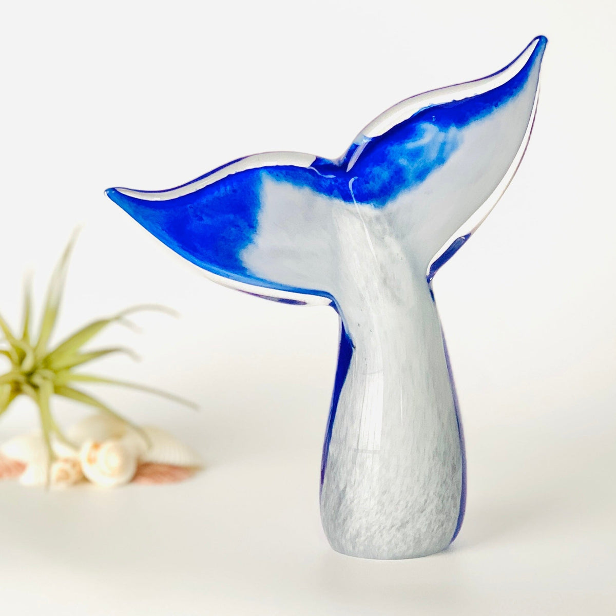 Glass Whale Tail Paperweight Decor Chesapeake Bay 