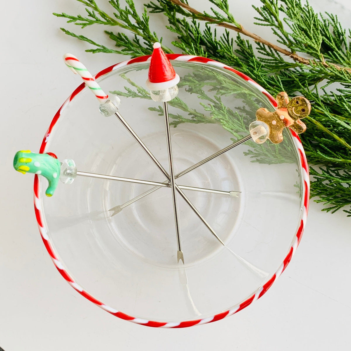 Glass Holiday Icon Appetizer Picks Creative Co-Op 