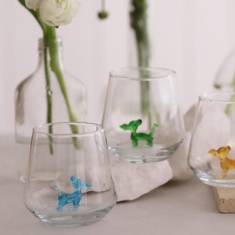 Tiny Animal Wine Glass, Balloon Dog Decor MiniZoo 