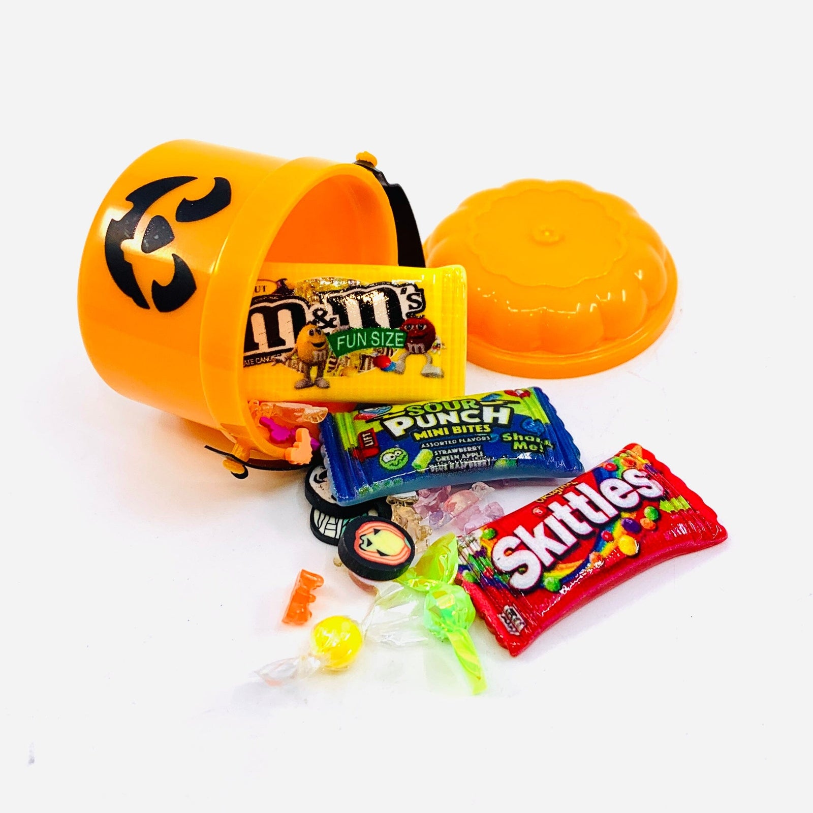 Orange Pumpkin, Miniature Throwback Trick or Treat Candy Bucket Miniature - 