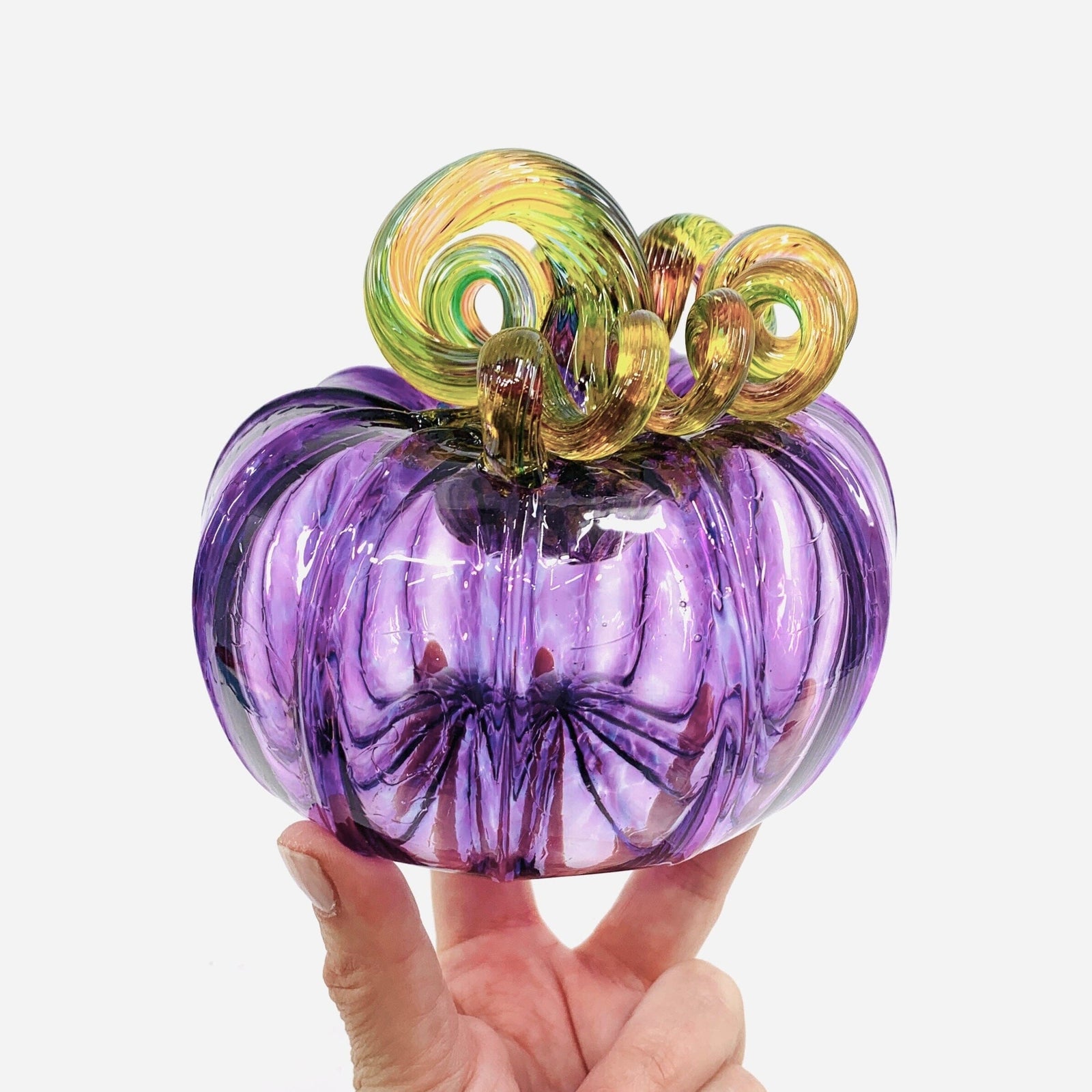 Daily Pumpkin 1104 Rainbow Stem Squat Gabby Luke Adams Glass Blowing Studio 