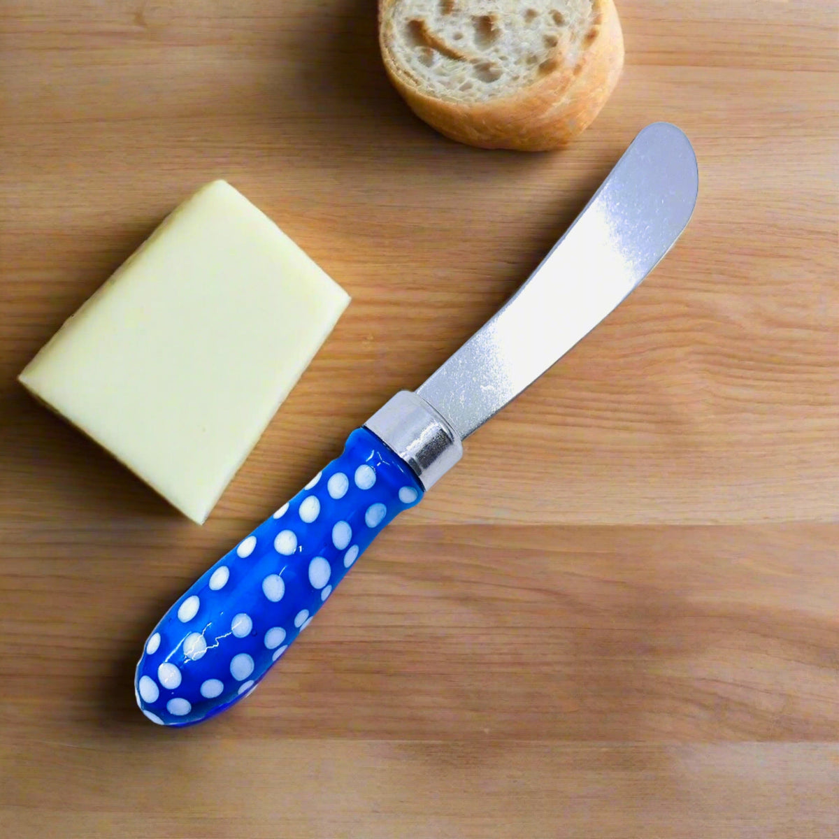 Polka Dot Glass Spreaders, Blue Decor Gift Essentials 