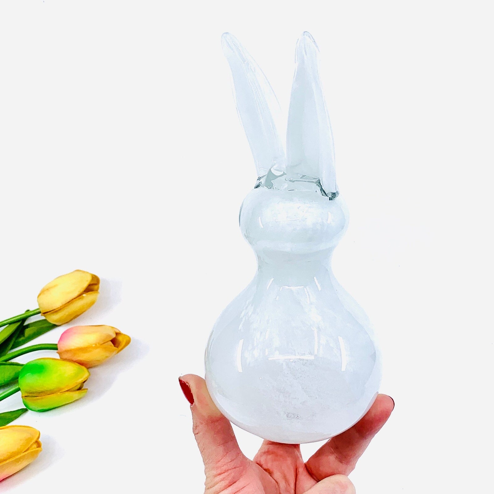 Glass "All Ears" Easter Rabbit, Fluffy Diamond Star 