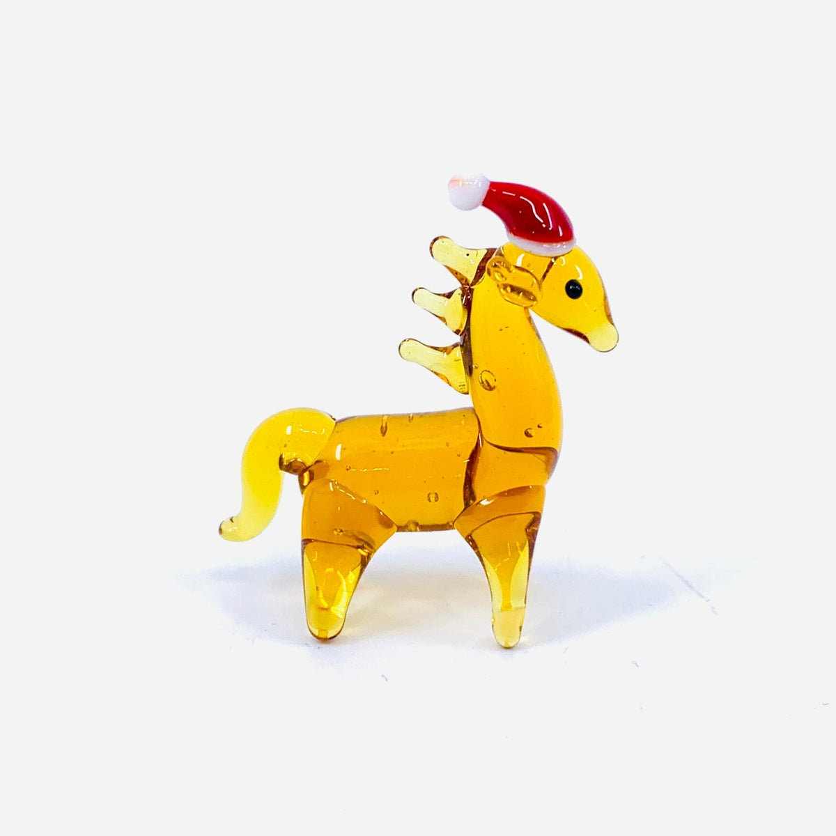 Tiny Glass Santa Pony Miniature GANZ 