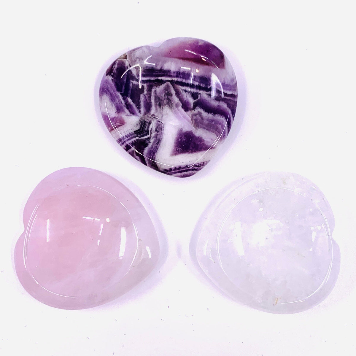 HEART Worry Stone - Clear Quartz Decor - 