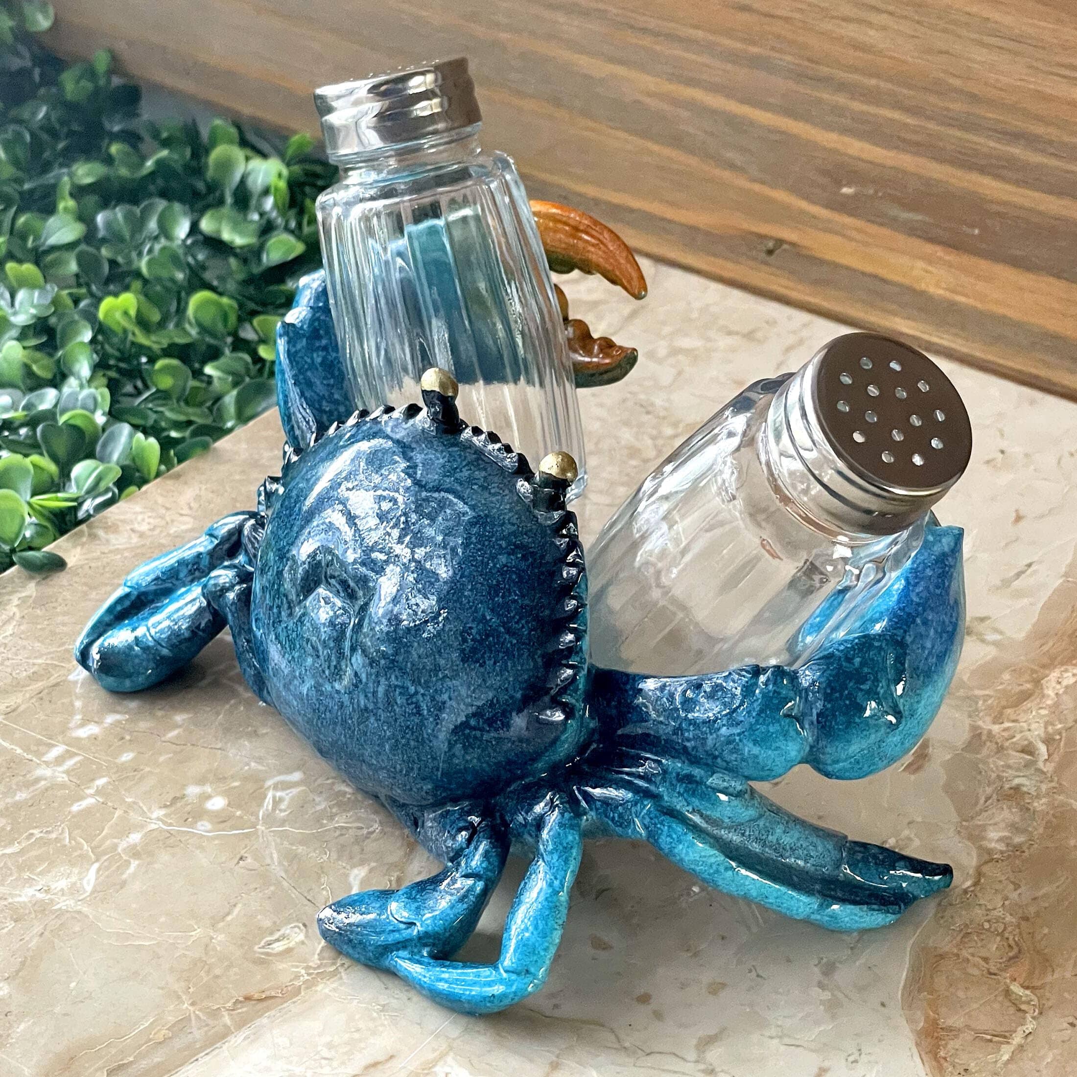 Blue Crab Salt and Pepper Shaker - Luke Adams Glass Blowing Studio